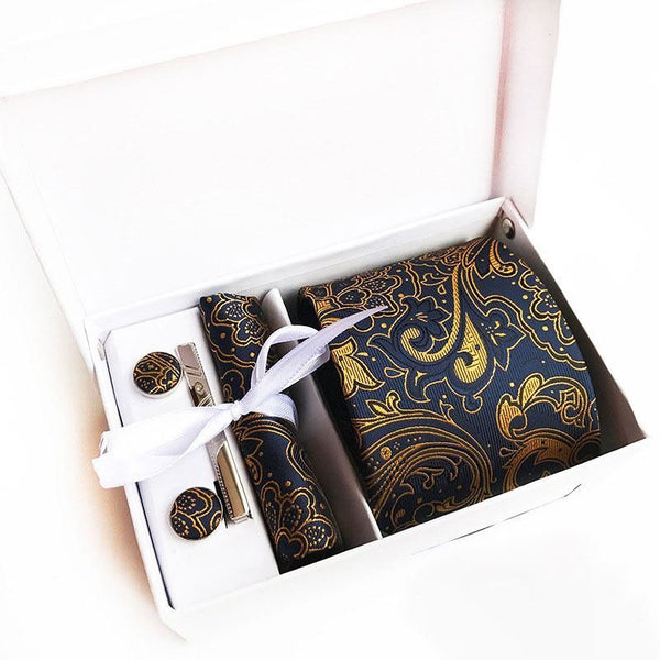 5 Piece Men's Accessory Paisley Tie Gift Box Set | SandyKandy Limited Co