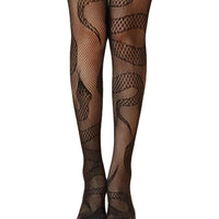 Causal Black Snake Pattern Hollow Out Stockings | SandyKandy Limited Co