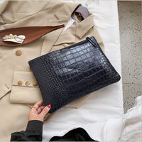 Crocodile Pattern Zipper Design Clutch Bag | SandyKandy Limited Co