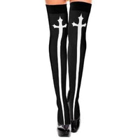 Cross Pattern Above The Knee Stockings | SandyKandy Limited Co