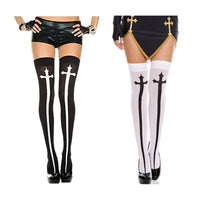 Cross Pattern Above The Knee Stockings