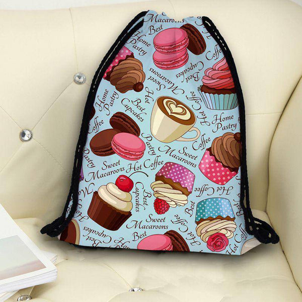 Cupcakes and Sweets Drawstring Backpack