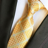 Men Bright Color 8cm Polyester Tie Diamond Pattern Pocket Square Set | SandyKandy Limited Co