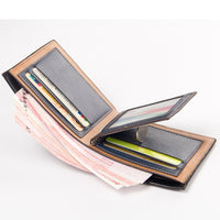 Men Casual Basic Letter Embossing Folding Design Multi Pocket Wallet | SandyKandy Limited Co