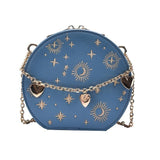 Round Bag Chain Fashion Astrology Embroidery Shoulder Crossbody Bag | SandyKandy Limited Co