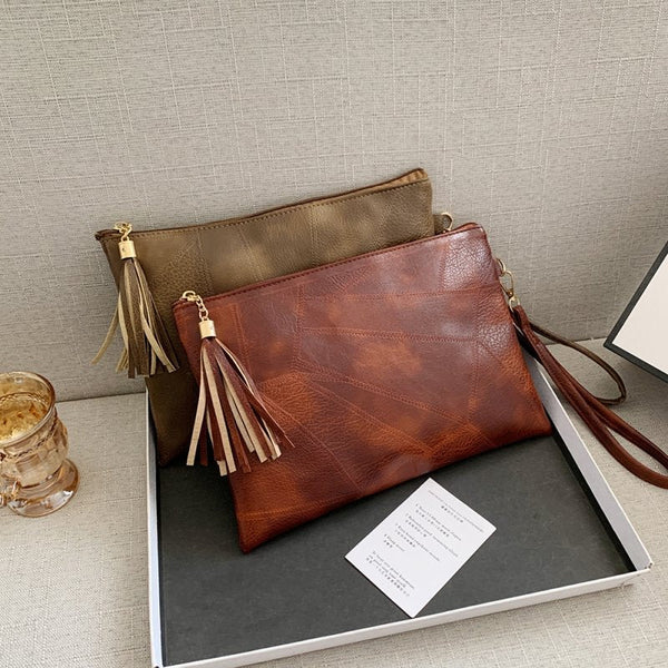 Tassel Pendant Zipper Design Clutch Bag | SandyKandy Limited Co