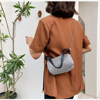 Zipper Design Rhinestone Decorative Crossbody Bag | SandyKandy Limited Co